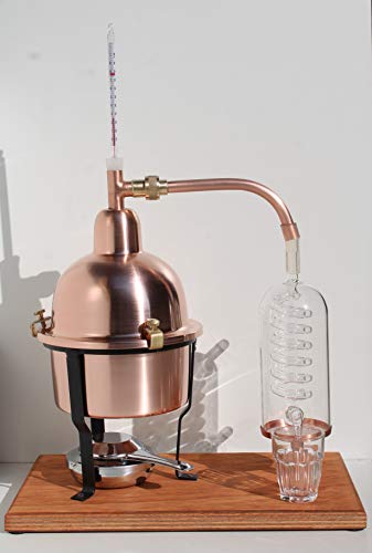 Copper Alambic Distiller with Blown Glass Serpentine 1 Litre :  : Home & Kitchen