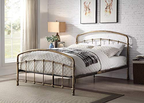 Antique brass deals bed frame king