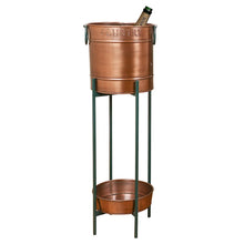 Load image into Gallery viewer, Champagne Bucket Copper Ice Cooler On Stand with Bar Serving Tray Dinner Party Entertaining Wine Bucket Ice Tub Accessory Kitchen Dining Room Wine Bottle Cooler
