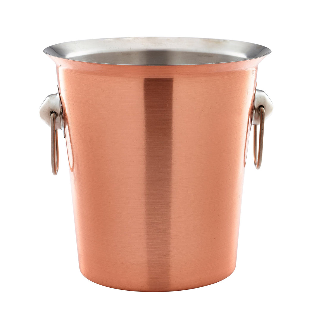 Genware Copper Wine Bucket With Ring Handles - Copper Wine Cooler, Copper Champagne Bucket