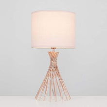 Load image into Gallery viewer, Modern Copper Table Lamp With Pink Shade | MiniSun 
