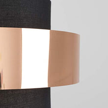 Load image into Gallery viewer, MiniSun Modern Cylinder Ceiling Pendant Light Shade in a Black &amp; Copper Effect Finish
