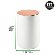 Load image into Gallery viewer, Small Bathroom Bin | White &amp; Copper 
