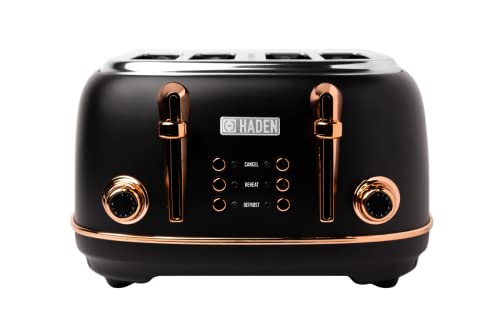 Black & Copper Toaster | 4 Slice Stainless Steel | Haden Heritage 