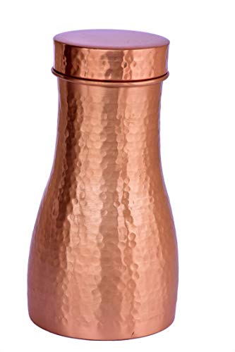 Hand Crafted Pure Copper Hammered Pitcher Carafe With Cup Tumbler | 1.25 Litres 