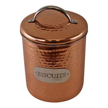 Load image into Gallery viewer, Hammered Copper Metal Kitchen Food Storage Tin Canister Pot (Biscuit Tin)
