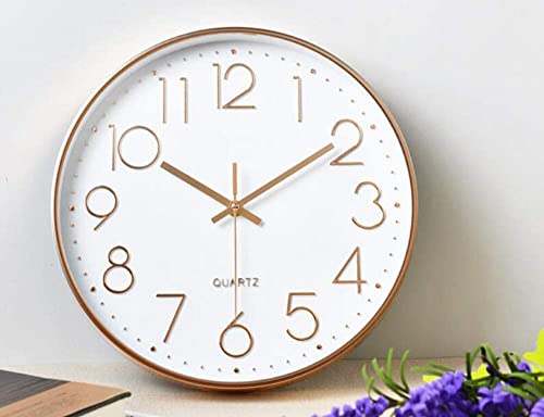 Modern Wall Clock | Copper/ Rose-Gold | Silent Non Ticking | Battery  Operated