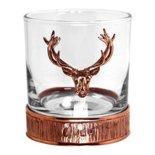 Load image into Gallery viewer, English Pewter Company Copper Stag Head Whisky Glass Tumbler with Pewter Base [STAG200]
