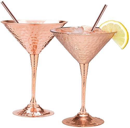 Copper Martini Glasses | Set Of 2 | 10oz | Gift Set