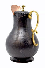 Load image into Gallery viewer, Copper Water Jug | Pitcher | Black, Gold &amp; Copper 
