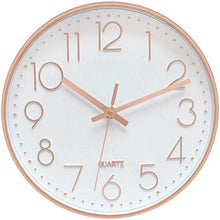 Load image into Gallery viewer, Modern White, Rose Gold, Copper Wall Clock | Silent Non-Ticking | 25cm

