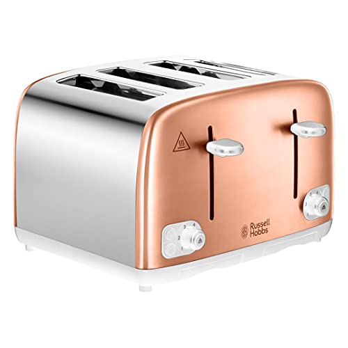 Russell Hobbs | Copper & Stainless Steel | 4 Slice Toaster | Extra Wide
