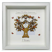 Load image into Gallery viewer, 7 Years | Copper Wedding Anniversary Family Tree Picture Frame | Gift Personalised 
