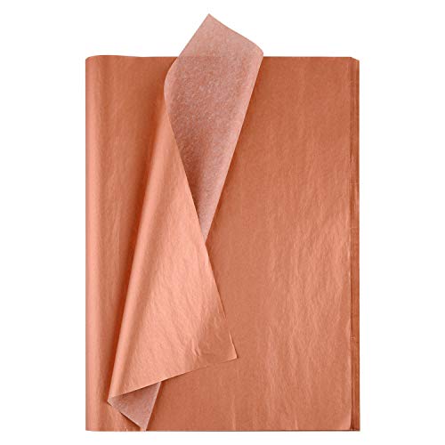 50 Sheets Copper Rose Gold Tissue Paper | 20X14 Inch Gift Wrap