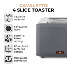 Load image into Gallery viewer, Cavaletto 4 Slice Toaster By Tower | Grey &amp; Copper 
