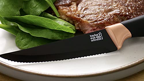 Brooklyn Copper 4 Piece Ceramic-Coated Steak Knife Set