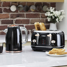 Load image into Gallery viewer, 4 Slice Black &amp; Copper Tower Toaster | 4 Slices 
