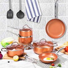 Load image into Gallery viewer, CUSIBOX Cookware Set Pan &amp; Pot Set 6 Piece , Stock Pot, Saute Pan, Saucepan,Glass Lid | Induction | Nonstick
