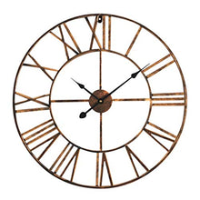 Load image into Gallery viewer, Large Metal Wall Clock | Copper | 60 cm Diameter | Roman Numerals | Iron
