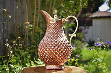 Load image into Gallery viewer, Copper Water Jug | Textured | 60fl Oz
