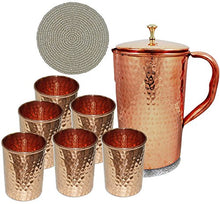 Load image into Gallery viewer, Copper Pitcher With 6 Tumblers | 100% Copper Jug 
