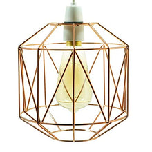 Load image into Gallery viewer, Retro Design Light Shade - Metal Wire Basket Cage Lamp Shade - Ceiling Pendant Light Shade – Wire Cage Lamp Shade - Vintage Industrial Style - Metal Lamp Shade - Easy Fit - Copper
