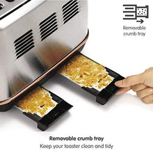 Load image into Gallery viewer, 4 Slice Copper &amp; Silver Toaster With Crumb Tray 
