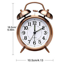 Load image into Gallery viewer, Copper Bedside Table Alarm Clock | Vintage Style
