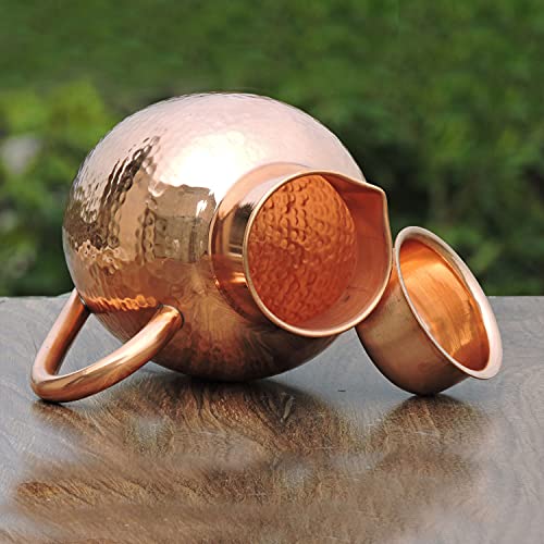 Copper Water Pitcher | Ayurveda | Handmade | 100% Pure | Hammered 1.5 Litre