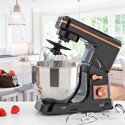 Neo Food Baking Electric Stand Mixer 5L 6 Speed Stainless Steel Mixing Bowl 800W Black and Copper