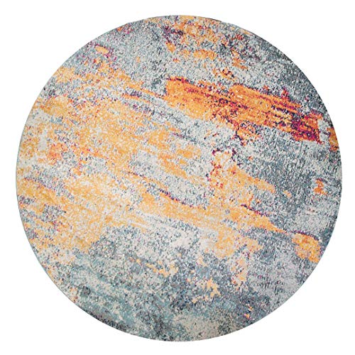 Circular Copper, Terracotta, Teal, Pink Round Rug | 120cm