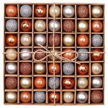 Load image into Gallery viewer, Christmas Baubles | Woodland Copper and Gold Christmas Ball Ornaments | 49Pcs 
