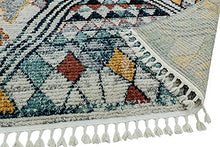 Load image into Gallery viewer, Copper, Blue, Yellow Berber Rug 
